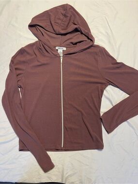 Always You Medium Mauve Pink Purple Active Yoga Thin Zip Sweatshirt